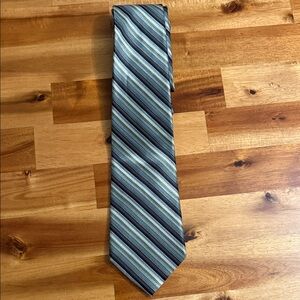 Vis Europa Striped Men's Tie in Blue and Green